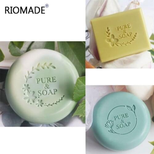 Pure Soap With Flowers Shape Soap Stamp Acrylic Natural Transparent Custom Stamps With Handle Handmade Seal Z0591PS