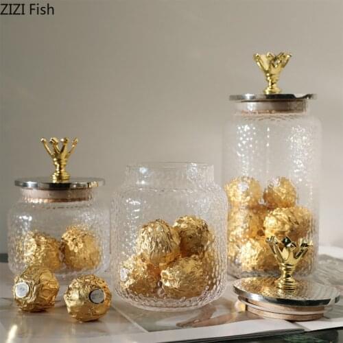 Glass Jars Dust-proof Transparent Storage Can with Cover Candy Glass Bottles Containers Sealed Tea Coffee Storage Tank