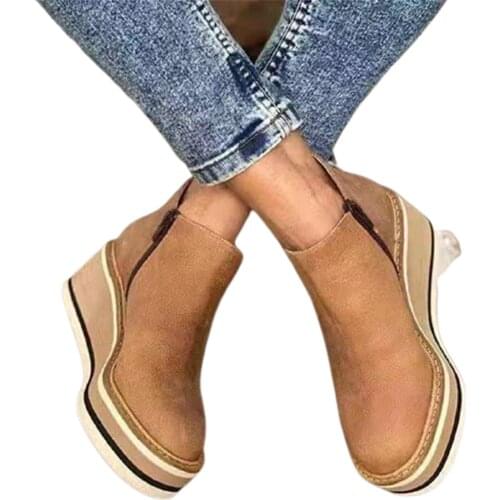 VALINK Women's Wedge Ankle Boots