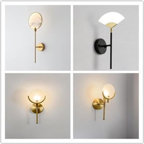 Vintage nordice blue wall light crystal lampes suspendues glass ball crystal corridor wall lamp aisle corridor wall lamp