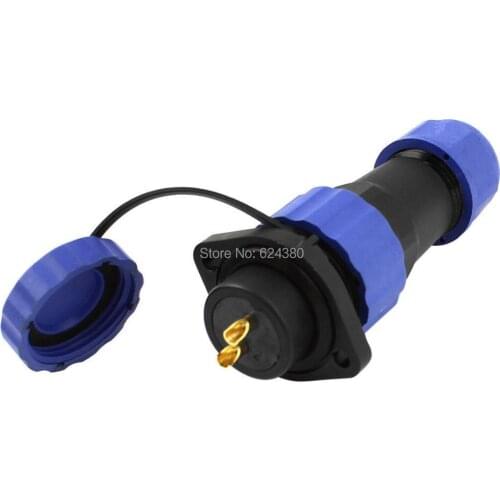 SD20 20mm 2 Pin Waterproof Dustproof Aviation Connector Plastic Female Male Wire Cable Flange Plug Socket Straight IP68 Discount