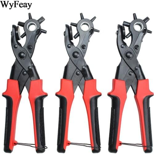 Punching Revolving Leather Punch Plier Punch Hole Tool Puncher for Belts Saddle Watch Bands Strap Shoe Fabric Paper Leathercraft