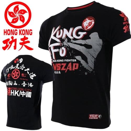 VSZAP MMA Fitness HongKong Kung Fu Tshirt Boxing Sports Sweater Boxing jerseys muay thai jerseys MMA kick boxing shorts mma sho