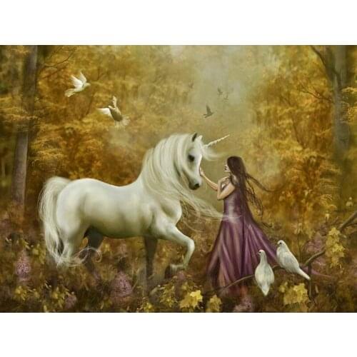 YIKEE diamond painting full drill horse 5D DIY Diamond Embroidery Mosaic Picture Of Rhinestone Decoration Home y1549