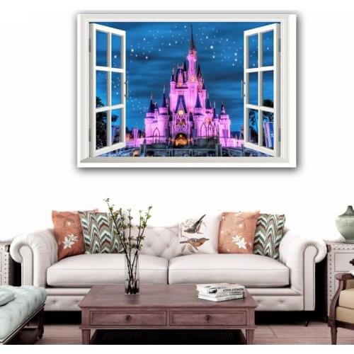 Princess Castle Window Wall Sticker Decal Girl Bedroom Nursery Decor Removable 50*70cm