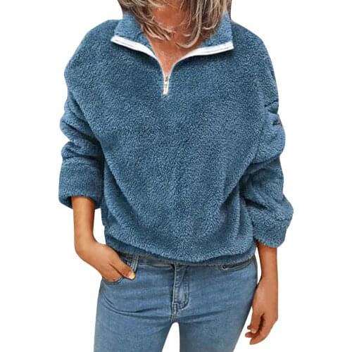 Zoulv Spring Harajuku Women Zipper Patchwork Long Sleeves Tops Plush Pullover Sweatshirt Pocket Drawstring Lady Pullover Tops