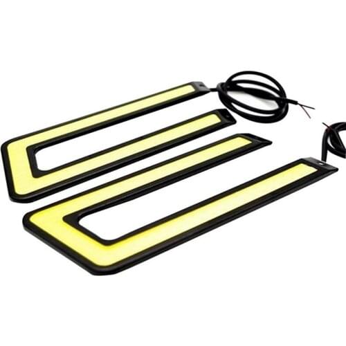 1pc U-shaped 12v Led Cob Car Auto Drl Driving Daytime Running Lamp Fog Light