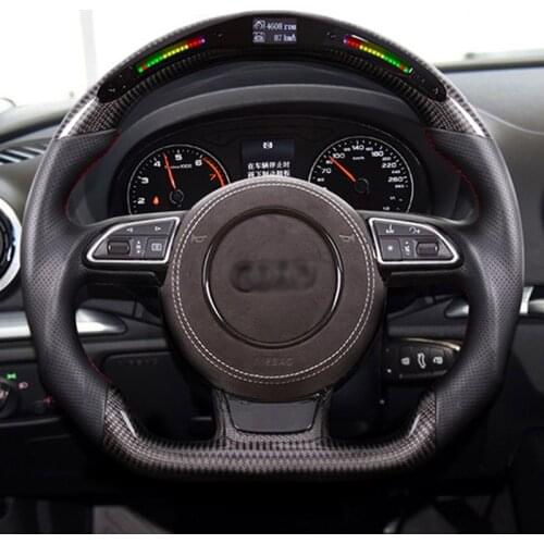 100% Real Carbon Fiber LED Car Steering Wheel Suitable for Audi RS3-RS7 2012-2016 / S3 2014-2017 / S4 2013-2015 / S5 2012-2016