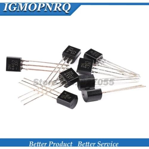 100pcs 2N3904 2N3906 2N4403 2N2907 2N4401 2N2222 PN2222 2N5401 2N5551 TO-92 transistor