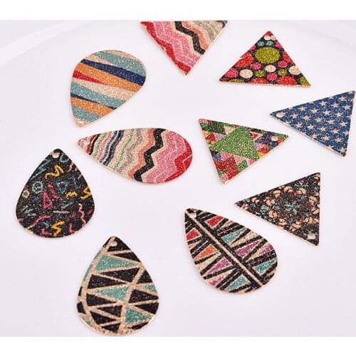 Retro style 30pcs/lot Copper material water drop/Triangle shape earring/necklace charm diy jewelry key chain pendant accessory