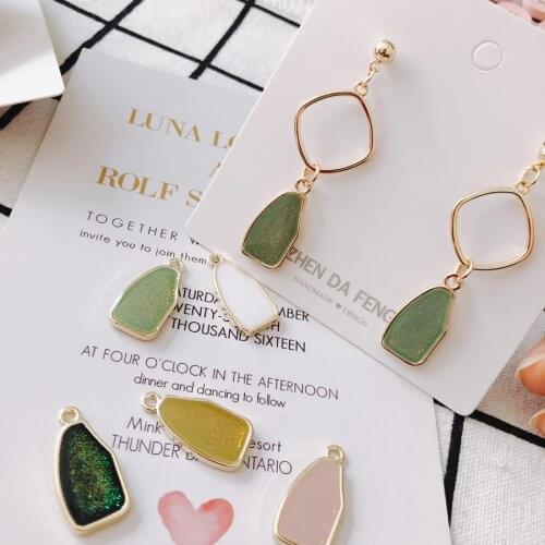 4 pieces / batch irregular rectangular K goldpendantearringsaccessoriesstainlesssteel jewelryjewelrytassel jewelry found