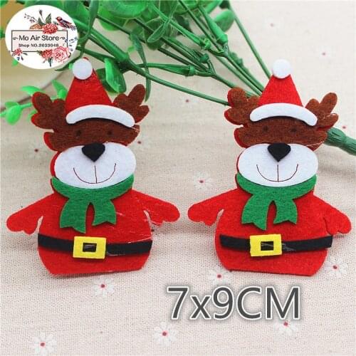 7x9CM 5pcs Non-woven patches Christmas Reindeer Felt Appliques for clothes Sewing Supplies diy craft ornament