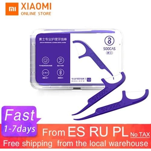 Xiaomi Soocas Dental Floss Pick Professional Superfine Dental Foss Ergonomic Design FDA Testing Food Grade 4 BOX
