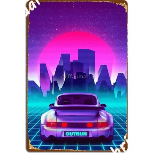 80s Retrowave City Metal Signs Cave pub Garage Decoration pub Printing Tin sign Posters