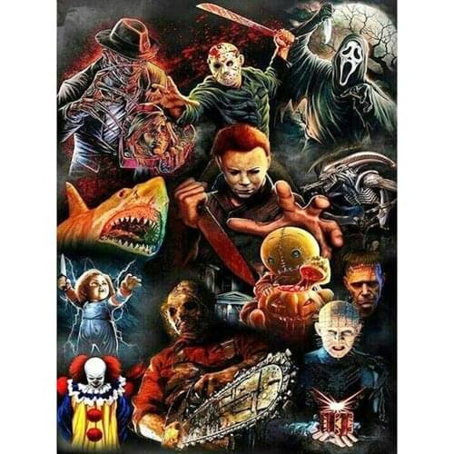 5D DIY diamond embroidery Skull Ghost Clown Shark Vampire Full Drill diamond painting cross stitch crystal Craft Home Decor Gift