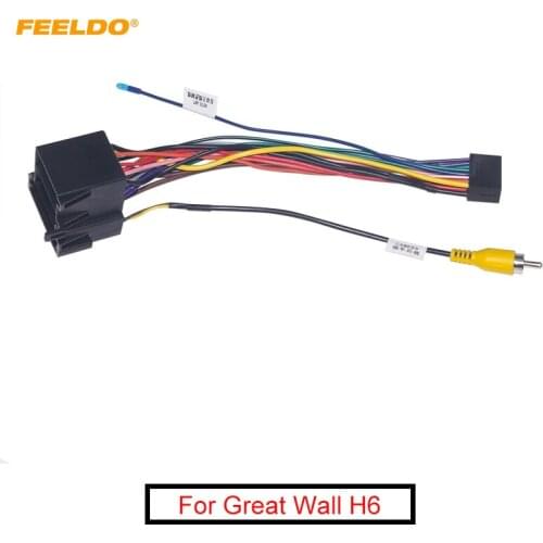 FEELDO Car 16pin Audio Wiring Harness For Great Wall H6 16Pin Aftermarket Stereo Installation Wire Adapter