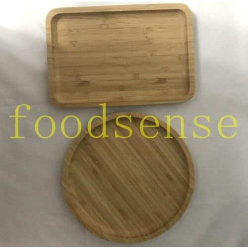 Bamboo Tea Tray Bowl Plate Bamboo Stand Desktop 2PCS/SET