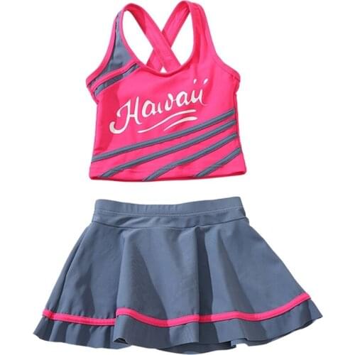 2 pcs childrens swimsuit girl princess skirt cute swimsuit comfortable girl big child protection triangle underwear swimsuit
