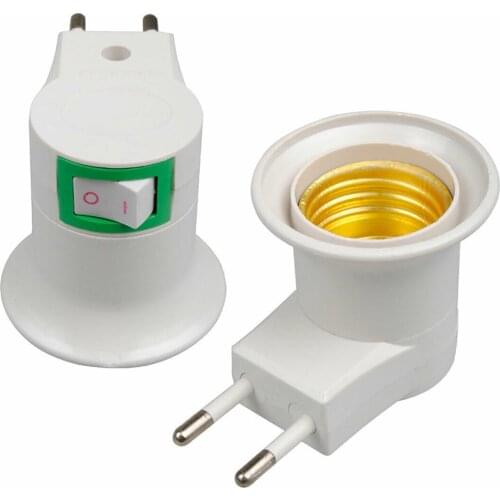 E27 Plug-in Screw Base Light Bulb Lamp Socket Holder Adaptor EU Plug AC Power 220V EU Plug Socket lamp Holder Bulb