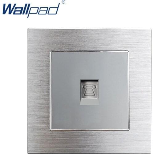 Telephone Socket TEL Outlet Wallpad Luxury Grey Aluminum Alloy Panel Electric Wall Socket Electrical Outlets For Home