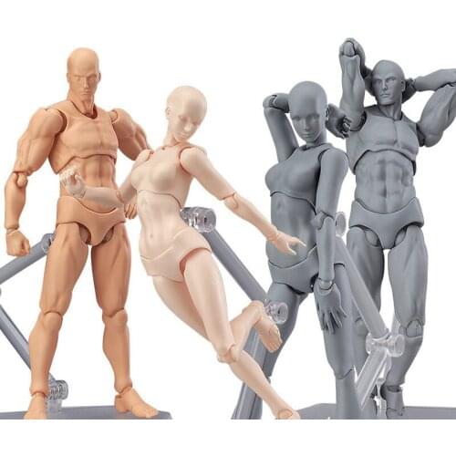 14cm Artist Art Painting Anime Figure Sketch Draw Male Female Movable Body Chan Joint Action Figure Toy Model Draw Mannequin