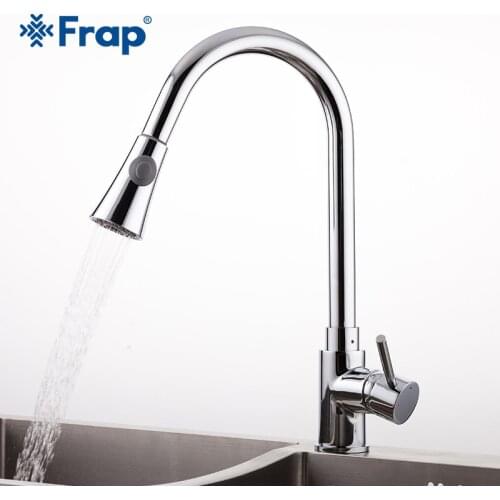 Frap new arrival 2018 Pull Out chrome brass Kitchen sink Faucet Mixer Tap Swivel Spout Sink Faucets Kitchen Faucet
