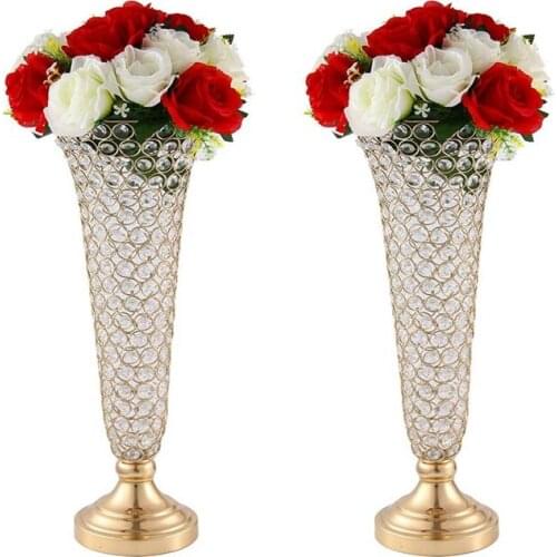 Crystal Wedding Flower Vase for Artificial Flower, Table Decorative Centerpiece for Wedding, Crystal Flower Stand for event q400