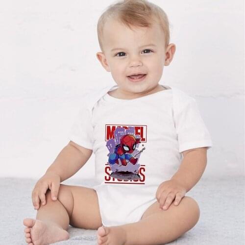 2021 Baby Rompers Jumpsuit Marvel Spiderman Boy&Girls Clothes Summer Breathable Soft Newborn Ropa Bebe Clothing Dropship