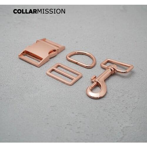 Metal buckle+Tri-Glid+D ring+metal dog clasp/set) Retailing 30mm for DIY pet collar set harness good quality DIY accessories