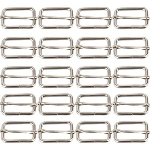 Metal Sliding Bar Tri-glides Wire-formed Roller Pin Buckles Slider 38mm Strap Adjuster Pack of 20