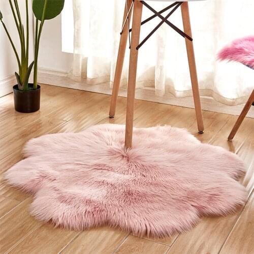 Soft Faux Fur Wool Living Room Sofa Carpet Plush Carpets Bedroom Cover Mattress Xmas Door Window Round Rugs Carpets