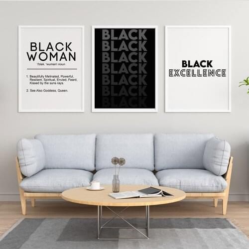 Black Man and Woman Definition Quotes Nordic Poster and Print Modern Home Decoration Wall Art Picture Excellence Canvas Painting