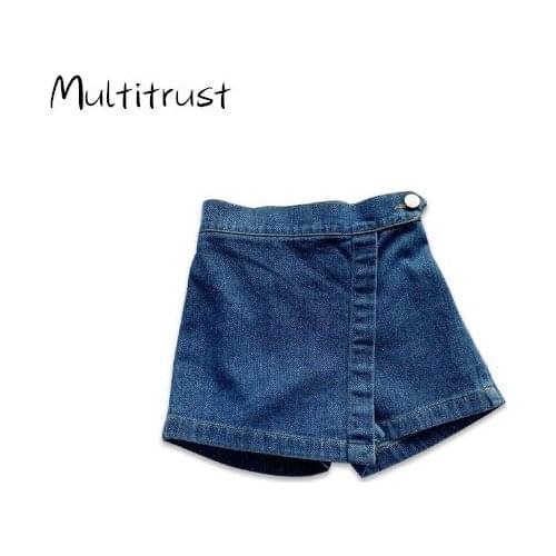 2020 Novelty Summer Fashion Kids Girls Denim Shorts High Waist Button Blue Cuasal Shorts Outfits 0-5Y