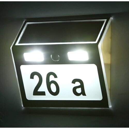 Polysilicon house number lamp Solar Power LED Light Sign House Hotel Door Address Plaque Number Digits Plate