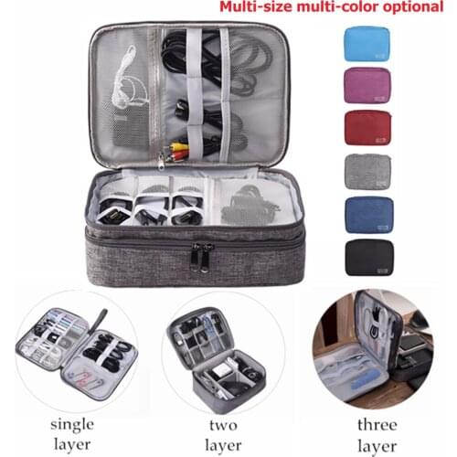 Portable Cable Digital Storage Bags Organizer USB Gadgets Wires Charger Power Battery Zipper Cosmetic Bag Case Accessories