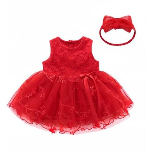 Newborn Casual Summer Dresses Cute Tutu Lace Dress+Headband 2Pcs Girl Birthday New Years Clothes Set Infant Bebes Tutu Dresses