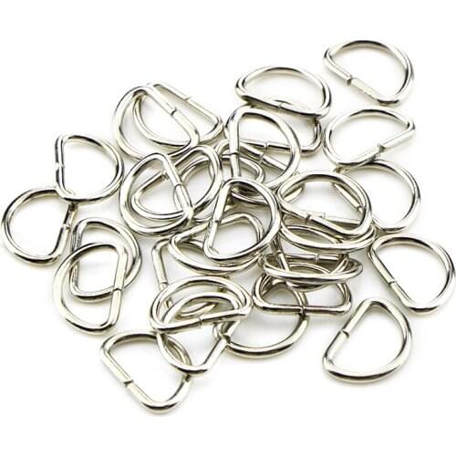 10Pcs/lot Silver Matal D Ring D Jump Ring Snap Hook Trigger Lobster Clasps Clips DIY Bag Parts Accessories 14mm