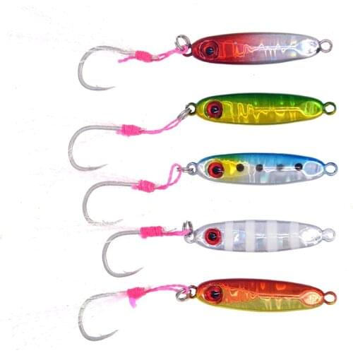 WLDSLURE 1Pcs 5g Small Mini Jig Metal Jigging Lures Minnow Single Hook Stream Trout Bait Pesca Fishing Tackle