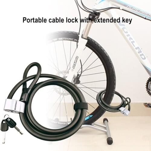 Bicycle Lock Household Portable Extension Wire Rope Lock Motorcycle Outdoor Anti-Theft Steel Cable Lock