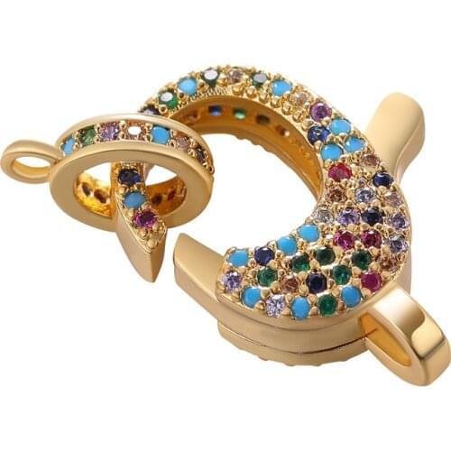 2021 Hot Sale Fastener Clasps For Jewelry Making Cubic Zirconia Clasp Charm Connectors DIY Handmade Jewelry Findings Accessories