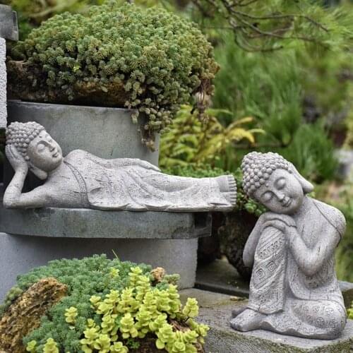 Sleeping Buddha Statue Sculpture Decor Home Garden Desk Yard Outdoor