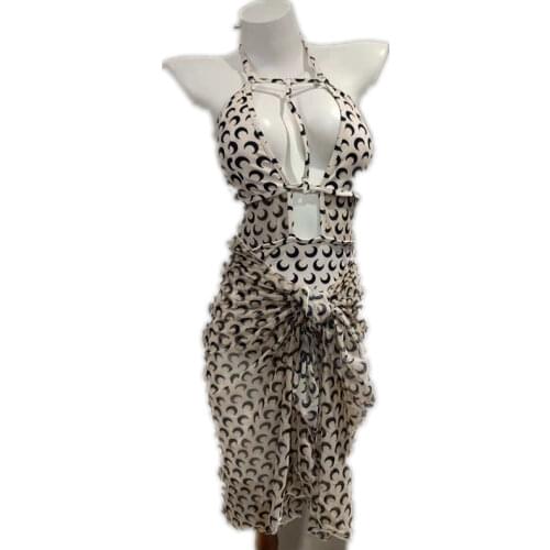 Women Swimwear And Beachwear Big Size Swimsuit Beach Ladies Bikini 2021 Print One Piece Sexy Veil Polyester Sierra Surfer