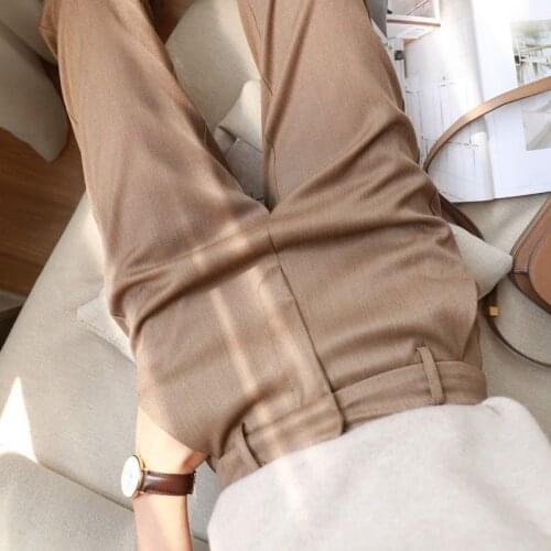 Winter Woolen Pant Cotton Wide Leg Harem Loose Straight High Waist 2021 Solid Thick Warm Casual Korean Trousers Women Suit Pant