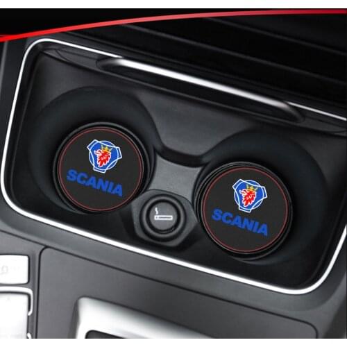 1pcs Car Cup Holder Mat Leather Water Coaster Decoration For SAAB SCANIA 9-3 93 9-5 9 3 9000 9 5 Car Styling Accessories