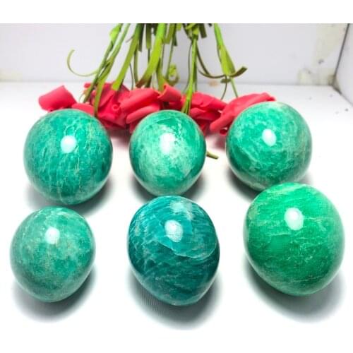 1pcs Natural amazonite stone crystal gem healing power egg