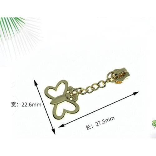 10 Pieces 22.6*27.5 MM Metal Hardware Accessories Bowknot Pull Tabs Universal Detachable Zipper Puller Set Sliders