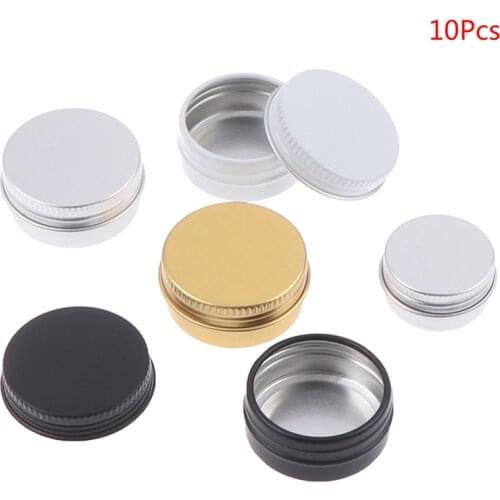 10Pcs Aluminum Jar Containers Pot Tin Empty Wax Lip Balm Cosmetic containers