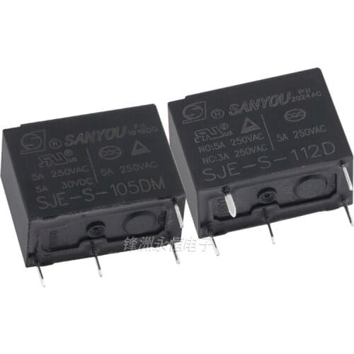 10PCS/Lot SJE-S-105DM/SJE-S-112DM 5V/12V 4Pin 5A/250VAC Relay