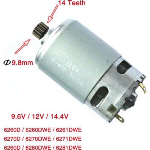 14 Teeth DC 9.6V/12V/14.4V Motor Replacement for MAKITA 6260D 6260DWE 6270D 6270DWE 6271DWE 6271D 6270DWPE 6280D MOTOR