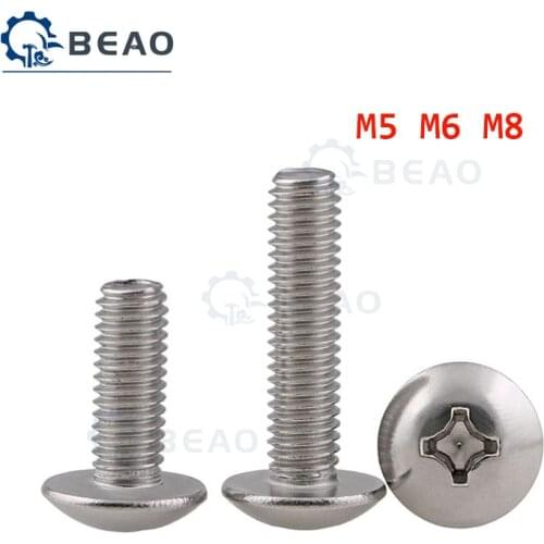 2-20Pcs M5 M6 M8 Crosss Head Recessed Mushroom Screws 304 Stainless Steel Truss Phillips Screws